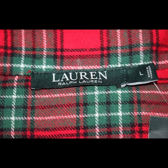 Lauren Ralph Lauren red plaid pajama set - Picture 4 of 7